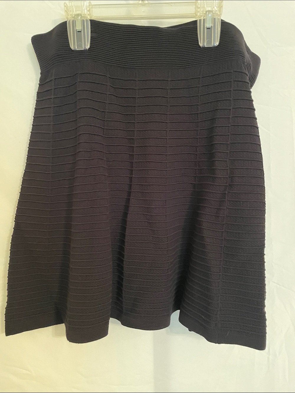 LOFT Black Ribbed Circle Skirt